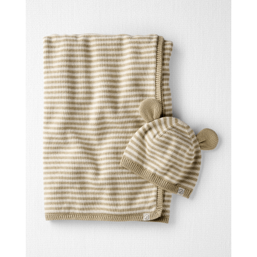 Baby Organic Cotton Sweater Knit Blanket and Cap Gift Set - Little Planet | Carter's