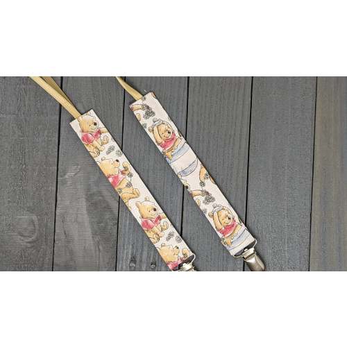 Winnie The Pooh Pacifier Clip / Universal Fabric Binky Keeper
