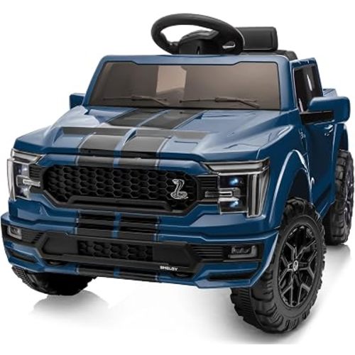 Hikiddo Licensed Ford Shelby F-150 24V Kids Ride on Toy, Electric Car for Kids with Remote Control, 400W Motors - Blue