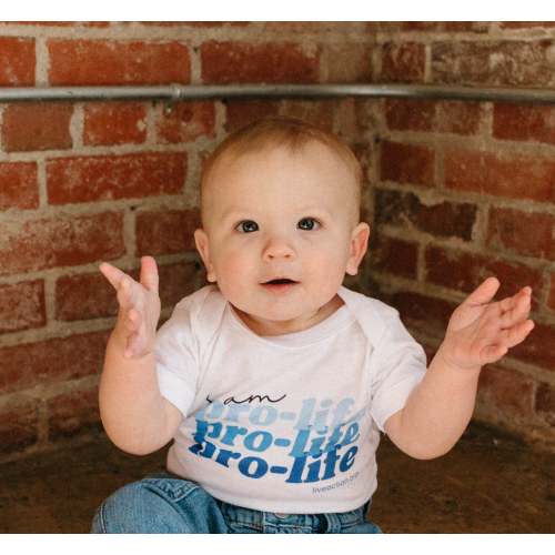 Pro-Life Baby Onesie in Blue – Live Action