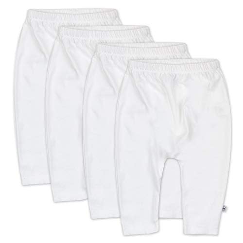Honest Baby unisex baby Cuff-less Multi-pack Honest Organic Cotton Cuff Less Harem Pants Multi Pack 4 Pack Bright White 3 6 Months, Pure White, 3-6 Months US