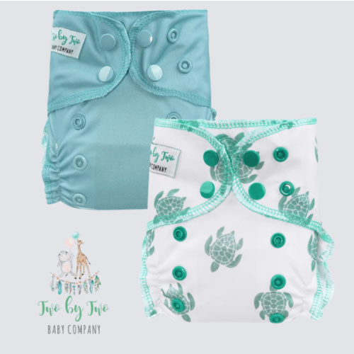 Turtle Tracks Two by Two Baby Company Newborn + All In One Set | Happy BeeHinds | Modern Cloth Diapers