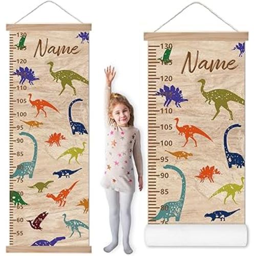 Personalized Height Chart for Kids Custom Canvas Kids Growth Chart with Name Removable Hanging Ruler Wall Decor Kids Height Measurement, Gift for Kid’s Room Decoration