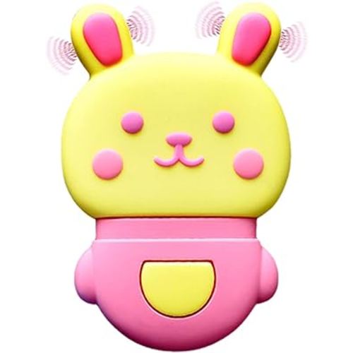 Baby Teething Toys, Caromolly Vibrating Teether Toy, Teether Toys for Babies 0-12 Months, Electric Soothing Teether for Sensory Exploration and Teething Relief, Cute Cartoon Shape, BPA-Free