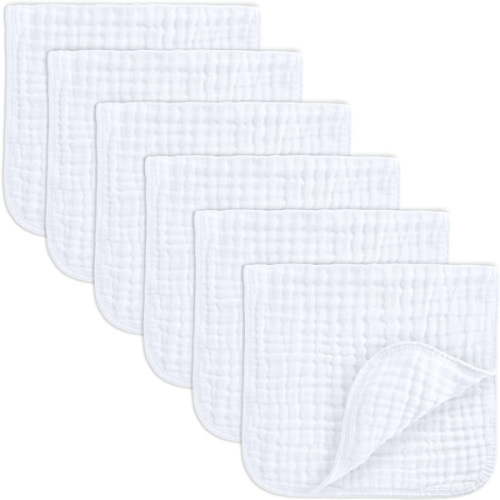 Muslin Burp Cloths in White – Comfy Cubs