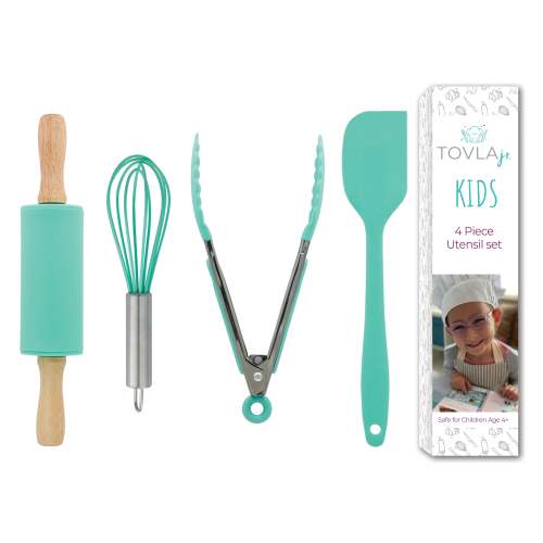 Tovla Jr. Kids Cooking Utensils Set - 4-Piece Kids Kitchen Tool Set