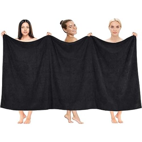Cotton Paradise Oversized Bath Sheet, 100% Cotton 40x80 Clearance Bath Towel Sheet, Turkish Extra Large Bath Towel for Bathroom, Black Bathsheet