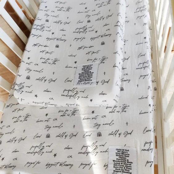 God's Words Crib & Changing Pad Sheet Set