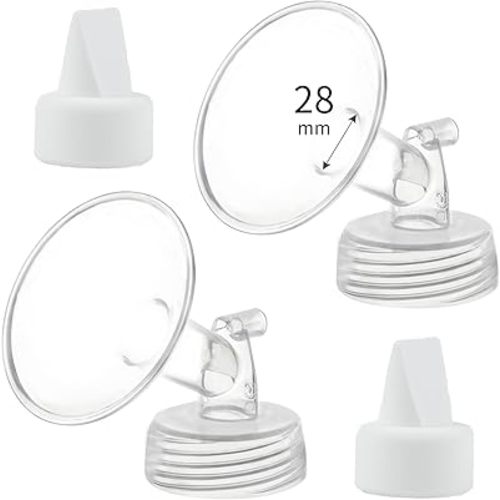 28mm Flange and Duckbill Valve Compatible with Spectra S1 S2 9 Plus Breastpump Replacement to Spectra Pump Parts, Not Original, Replace Spectra Accessories.