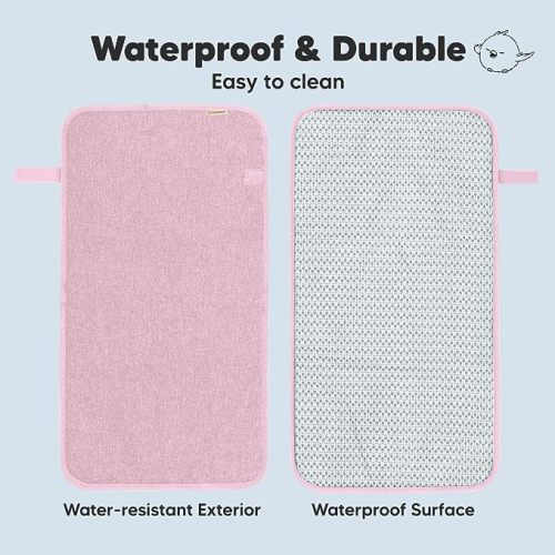 Portable Diaper Changing Pad - Waterproof Foldable Baby Changing Mat - Travel Diaper Change Mat - Lightweight Changing Pads for Baby - Baby Changer - Machine Washable (Sweet Pink)