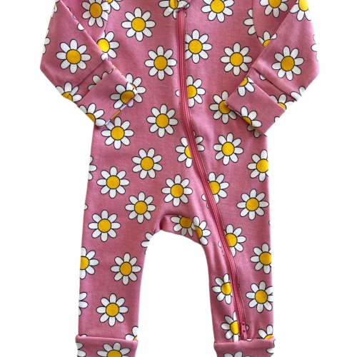 Daisy Pop Punch / Organic 2-Way Zip Romper
