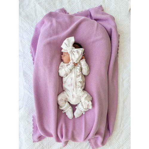 Frill Zip Romper | Lilac Butterflies – Little and Fern