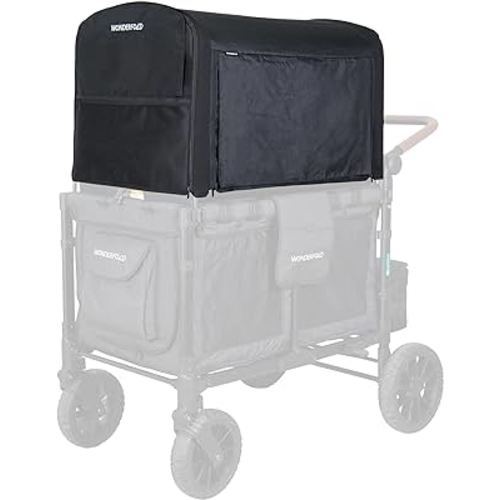 WONDERFOLD Flex Canopy for Stroller Wagon - Wagon Canopy with Removable Front/Back, Mesh Sides, Adjustable Side Panels & Convenient Storage Pockets, W4 Elite/Luxe