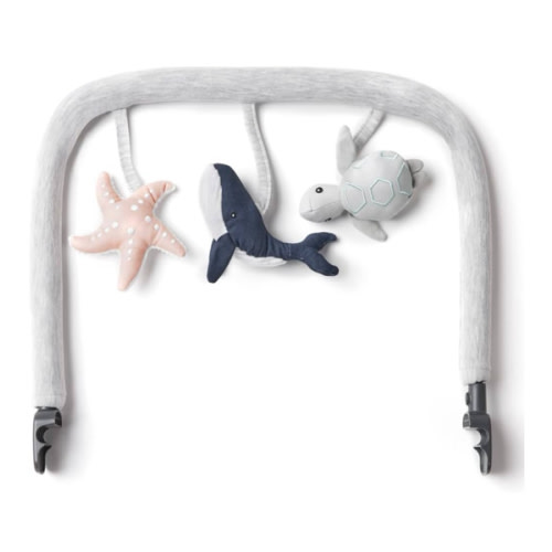 Ergobaby Evolve 3-in-1 Bouncer Toy Bar Accessory, Ocean Wonders Light Grey