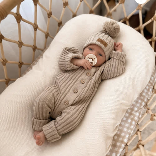 Little B's Ribbed Beanie - Oak