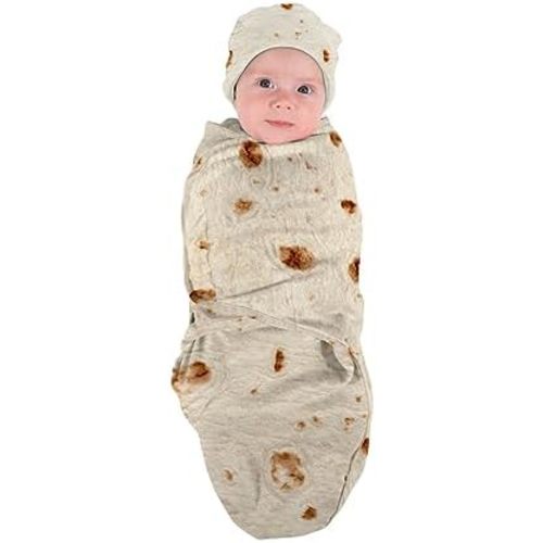 Cuddle Club Baby Swaddle | 100% Cotton Adjustable Velcro Newborn Blanket Wrap - with Novelty Hat Beanie