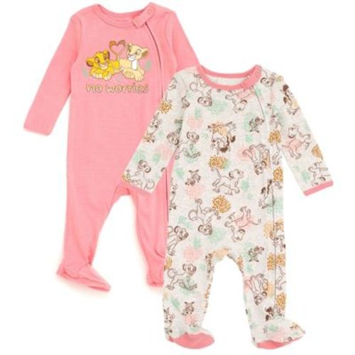 Mickey Mouse & Friends Minnie Mouse Newborn Baby Girls 2 Pack Zip Up Sleep N' Play Coveralls Pink/White Newborn