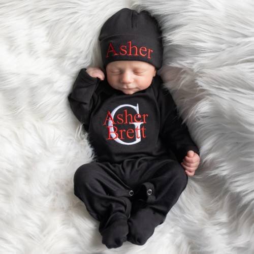 Newborn Boy Clothes Newborn Boy Coming Home Outfit Baby Boy Gift Newborn Boy Outfit Monogrammed Baby Boy Outfit Newborn Hat Newborn Gift