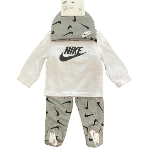 Nike Baby Boys Long Sleeve T-Shirt, Pants & Beanie Hat 3 Piece Set