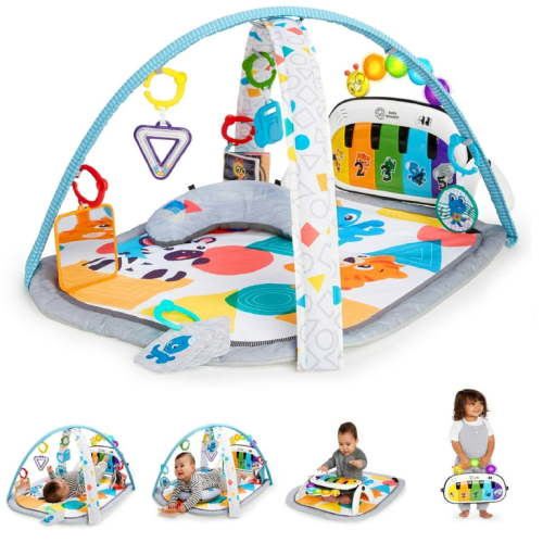 Baby Einstein Kickin' Tunes 4-in-1 Baby Activity Gym & Tummy Time Play Mat with Piano, 0-36 Months, Multicolor