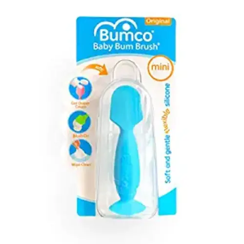 Bumco Diaper Cream Brush - Mini Baby Bum Brush with Travel Case, Baby Butt Paste Diaper Cream Spatula, Butt Paste Spatula for Baby Butt Cream, Mini Diaper Cream Applicator, Butt Spatula Baby, Blue