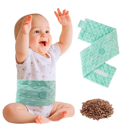 Colic and Gas Relief for Newborns and Infants, Flaxseed Heated Tummy Wrap, Baby Swaddling Belt with Soothing Warmth, Natural Relief for Upset Stomach in Babies and Toddlers, 0-3 Years