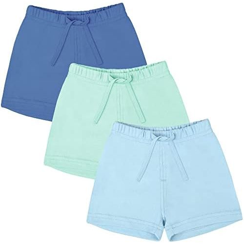 Ruisita 3 Pack Unisex Baby Toddler Cotton Shorts with Drawstring Baby Pull-on Soild Shorts Soft Clothes for Summer Daily
