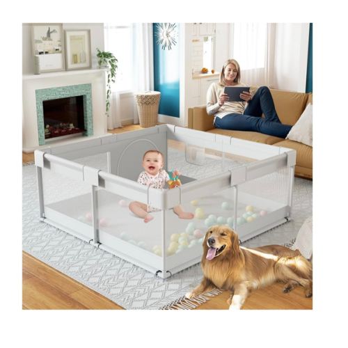 Baby Playpen, 47x47 in Small Play Pen,Toddler Playpen for Apartment,Play Yard,Activity Fence, Extra Large Baby Playard