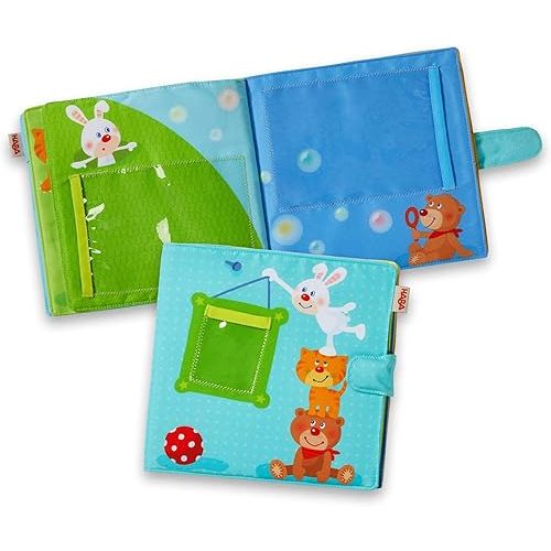 HABA My First Photo Album - Soft Fabric Baby Book, Baby Album Fits (8) 4"x6" Photos, Sensory Toys for Babies, Baby Books 12-36 Months & Up