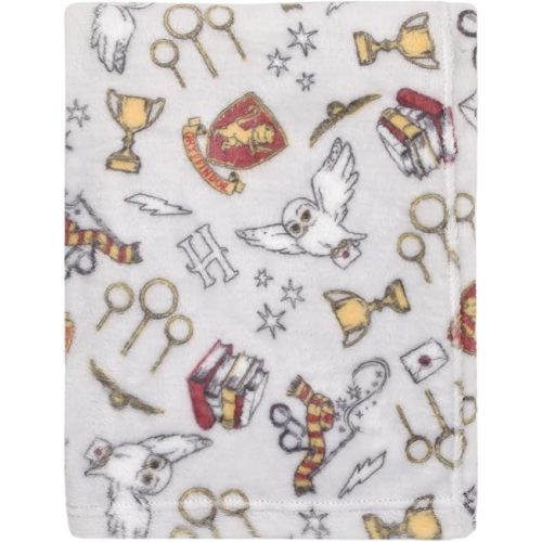 Warner Brothers Harry Potter Magical Moments Grey and White Super Soft Baby Blanket