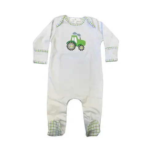 Tractor Tales Applique Footie- Light Blue