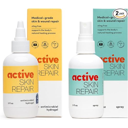 Active Skin Repair First Aid Healing Skin Ointment - Natural & Non-Toxic Skin Ointment & Antiseptic w/ Hypochlorous Acid, Safe on Acne-Prone Skin & Eczema, HSA/FSA Eligible, Combo Pack, 3 oz. Each - 3 Fl Oz (Pack of 2)