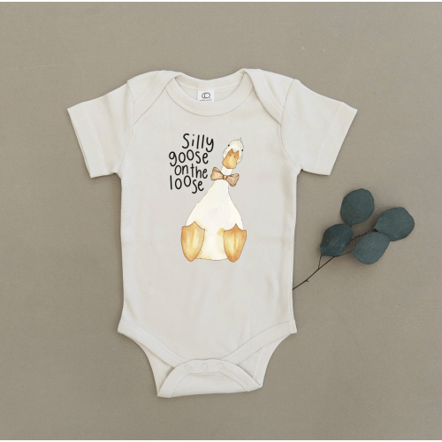 Silly Goose on the Loose Bowtie Organic Baby Onesie® 6-12M