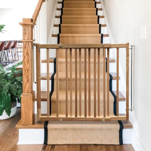 Cardinal Gates SS30 Stairway Special Baby Gate for Top of Stairs - Adjustable Indoor Dog Gate - Wooden Safety Gate for Kids & Pets - Can be Installed at Angles - 29.5 to 49 Inches Wide - Wood