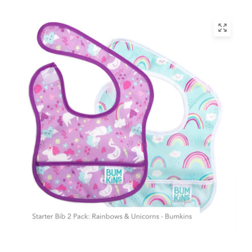 Starter Bib for Babies 6 to 24 months – Rainbows & Unicorns | Bumkins Baby