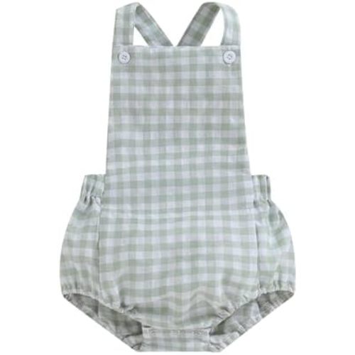 Newborn Baby 1 Piece Summer Romper Baby Girl Boy Solid Color Jumpsuit Sleeveless Backless Overalls Outfits