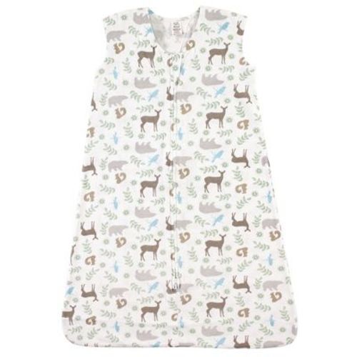 Touched By Nature Baby Boy Organic Cotton Sleeveless Wearable Sleeping Bag, Sack, Blanket, Forest, 0-6 Months
