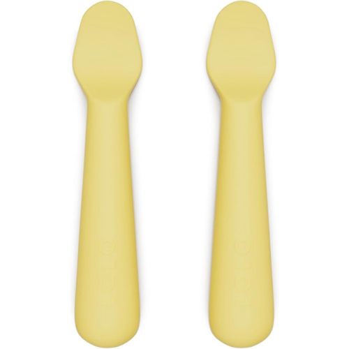Lalo Little Spoon Set - 2 Piece Baby Spoons Set for Infants & Babies - Made From Food Grade Silicone Dishwasher Safe - Baby Feeding Essentials for Early Stage Mealtime - Popcorn