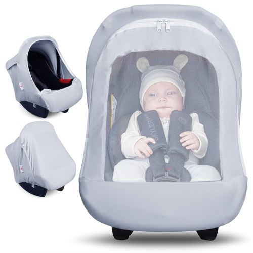 Metplus 2-in-1 Baby Car Seat Canopy, Multi Use Privacy Sun Shade, Protect Baby's Safety with Style, Infant Carrier Covers for Boys & Girls