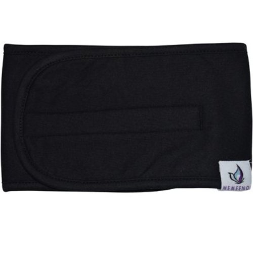 MEMEENO belly band for colic & gas relief, organic cotton, Self-Warming For Fussy Newborn (Noir - Black)