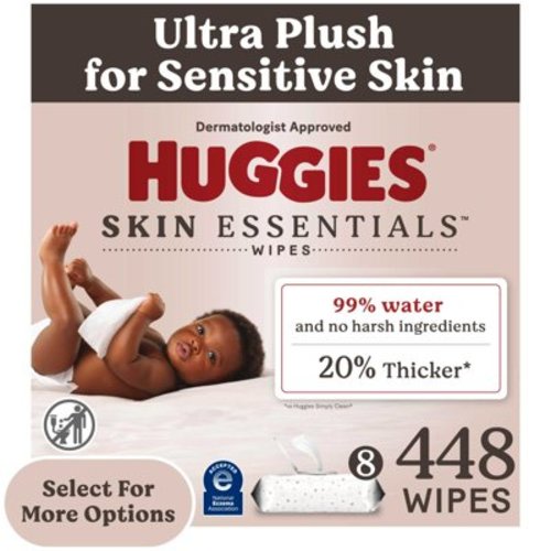 Huggies Skin Essentials Baby Wipes, 8 Pack, 448 Total Ct (Select for More)
