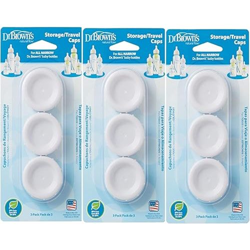 Dr. Brown's Natural Flow Standard Storage Travel Caps Replacement, 9 Count (Pack of 1)