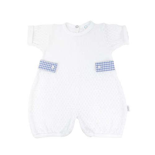 Paty Knit Baby Bubble with Gingham Side Tabs - PatyInc