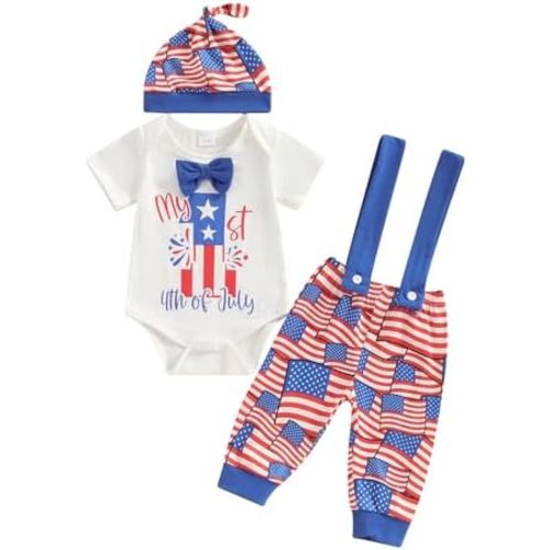 Newborn Baby Boy Clothes Short Sleeve Romper and Pants Hat Infant Boy Coming Home Outfit 3Pcs