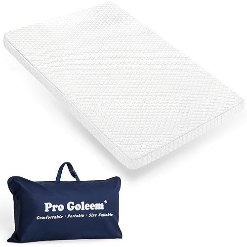 Pro Goleem Pack and Play Mattress (38"x26"), Waterproof Pack n Play Mattress Pad with Carry Bag, Soft Playard Mattress for Babies and Toddlers