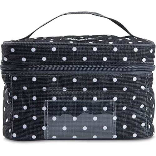 PackIt Freezable Bottle Cooler for Breastmilk and Formula, Polka Dots, Built with EcoFreeze Technology, Collapsible, Reusable, Zip Closure and Top Handle, Fits up to four, 5 oz Bottles
