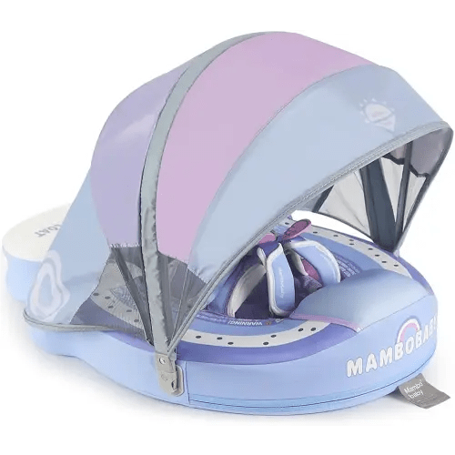 Upgraded Baby Pool Float Newest Mambobaby Swim Float Non-Inflatable Baby Floats with Canopy for 3-24 Months Float for Infant Swim Ring