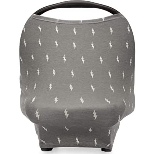 Parker Baby Co. 4 in 1 Car Seat Cover for Girls and Boys - Stretchy Carseat Canopy, Nursing Cover, Grocery Cart Cover, High Chair Cover - Storm