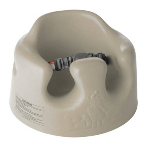 Bumbo Baby Infant Soft Foam Comfortable Floor Booster Seat Supportive Chair with 3 Point Adjustable Safety Buckle Strap Harness - Taupe