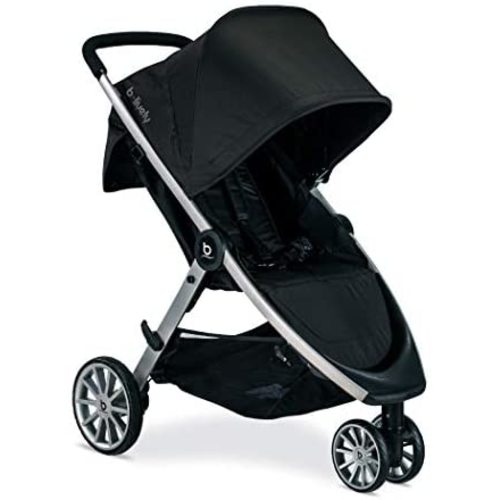 Britax B-Lively Lightweight Stroller, Raven - One Hand Fold, Large UV50+ Canopy, All Wheel Suspension